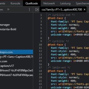 Google Schriftarten lokal einbinden